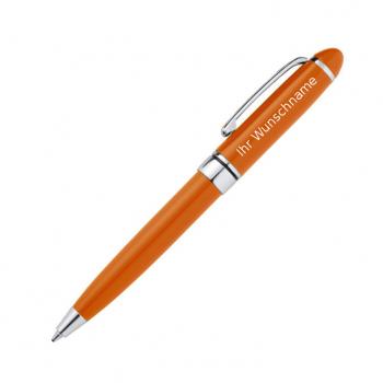 10 Minikugelschreiber mit Gravur / aus Metall / Farbe: orange