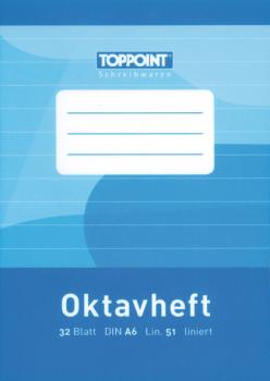 10 Oktavhefte liniert DIN A6 Schulheft