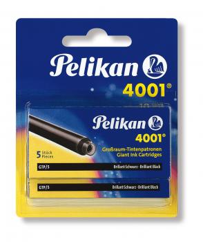 10 Pelikan Großraum Tintenpatronen 4001® /Füllerpatronen/Farbe: brillant-schwarz