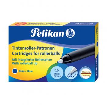 10 Pelikan Tintenroller-Patronen KM/5 Pelikano oder Twist Tintenroller / blau