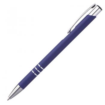 10 schlanke Kugelschreiber / aus Metall / Farbe: blau