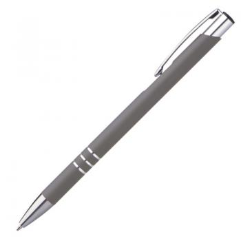 10 schlanke Kugelschreiber / aus Metall / Farbe: grau