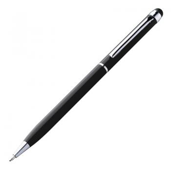 10 Touchpen Drehkugelschreiber / aus Edelstahl / Farbe: schwarz