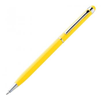 10 Touchpen Drehkugelschreiber mit Gravur / aus Edelstahl / Farbe: gelb