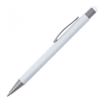 10 Touchpen Kugelschreiber / aus Metall / Farbe: weiß