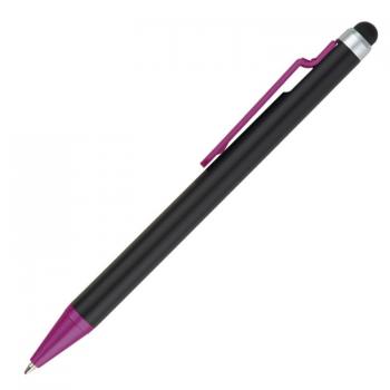 10 Touchpen Kugelschreiber / Farbe: schwarz-lila