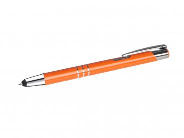 10 Touchpen Kugelschreiber aus Metall / Farbe: orange (matt)