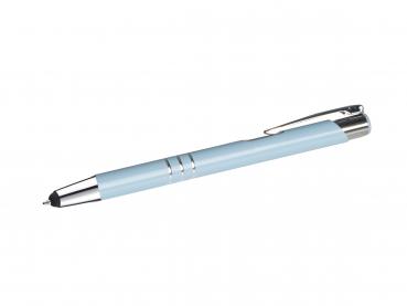 10 Touchpen Kugelschreiber aus Metall / Farbe: pastell blau