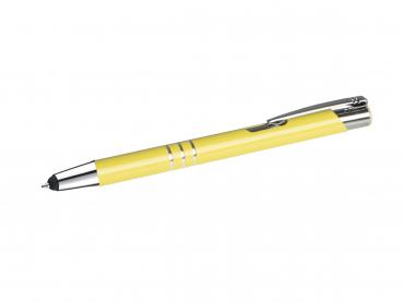 10 Touchpen Kugelschreiber aus Metall / Farbe: pastell gelb