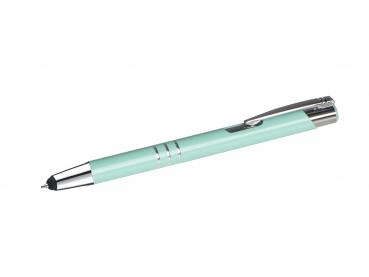 10 Touchpen Kugelschreiber aus Metall / Farbe: pastell mint