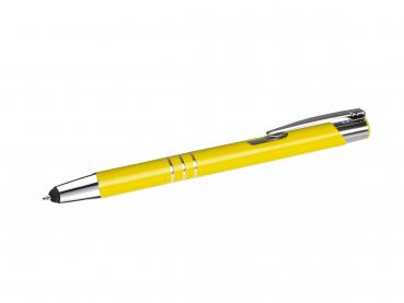10 Touchpen Kugelschreiber aus Metall / Farbe: sonnengelb