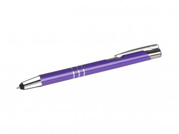 10 Touchpen Kugelschreiber aus Metall / Farbe: violett