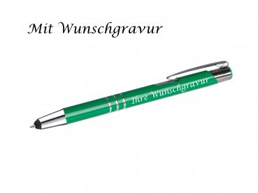 10 Touchpen Kugelschreiber aus Metall mit Gravur  / 10 verschiedene Farben