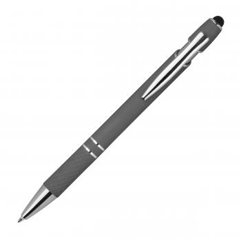 10 Touchpen Kugelschreiber aus Metall mit Gravur / mit Muster / Farbe: anthrazit