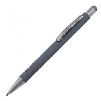 10 Touchpen Kugelschreiber mit Gravur / aus Metall / Farbe: anthrazit