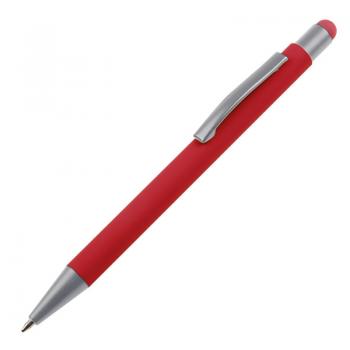 10 Touchpen Kugelschreiber mit Gravur / aus Metall / Farbe: rot