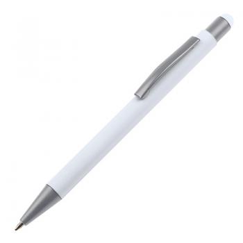 10 Touchpen Kugelschreiber mit Gravur / aus Metall / Farbe: weiß