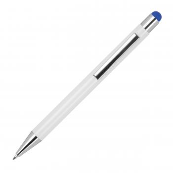10 Touchpen Kugelschreiber mit Gravur / aus Metall / Stylusfarbe: blau