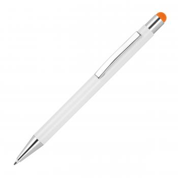 10 Touchpen Kugelschreiber mit Gravur / aus Metall / Stylusfarbe: orange