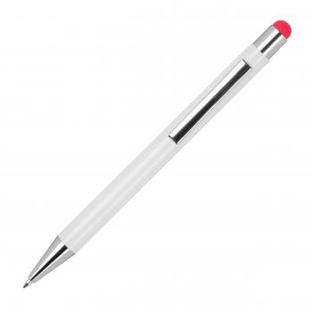 10 Touchpen Kugelschreiber mit Gravur / aus Metall / Stylusfarbe: rot