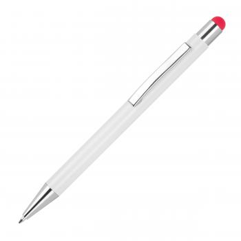 10 Touchpen Kugelschreiber mit Gravur / aus Metall / Stylusfarbe: rot