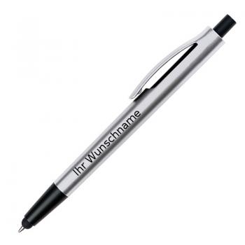 10 Touchpen Kugelschreiber mit Gravur / Farbe: silber