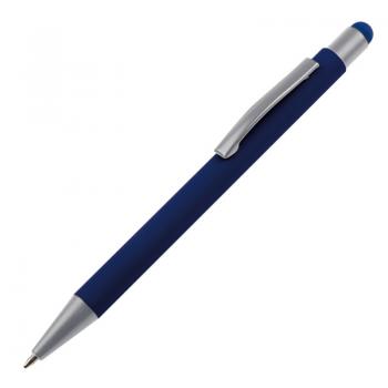 10 Touchpen Kugelschreiber mit Namensgravur - aus Metall - Farbe: dunkelblau