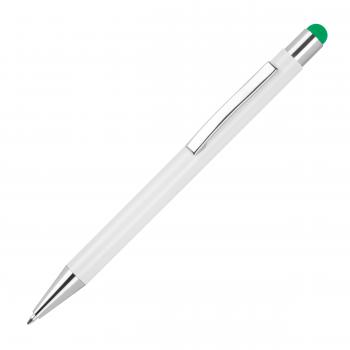 10 Touchpen Kugelschreiber mit Namensgravur / aus Metall - Stylusfarbe: grün