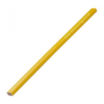 10 Zimmermannsbleistifte mit Gravur / Länge: 25cm / Farbe: lackiert gelb