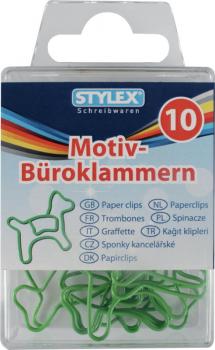 100 (10x 10) Motiv-Briefklammern / Büroklammern / 5 verschiedene Farben & Motive