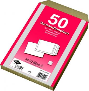 100 (2x 50Stk) Mailpack® Versandtaschen C5 braun Briefumschläge