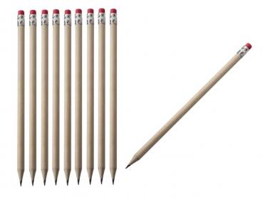 100 Bleistifte mit Radierer / Härtegrad: HB / unlackiert und ohne Herstellerlogo