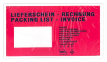 100 Dokumententaschen Lieferscheintaschen DIN lang
