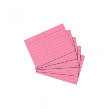 100 Herlitz Karteikarten DIN A8 / liniert / Farbe: rosa