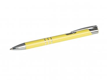 100 Kugelschreiber aus Metall / Farbe: pastell gelb
