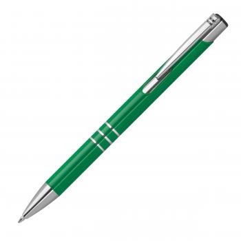 100 Kugelschreiber aus Metall / vollfarbig lackiert / Farbe: grün (matt)