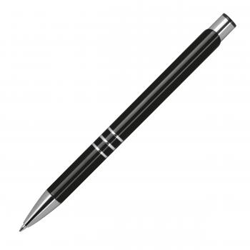 100 Kugelschreiber aus Metall / vollfarbig lackiert / Farbe: schwarz (matt)