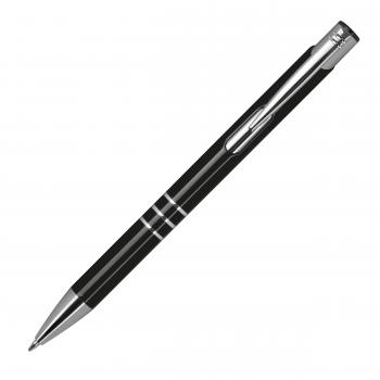 100 Kugelschreiber aus Metall mit Gravur / vollfarbig lackiert / schwarz (matt)