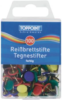 1000 (10x 100) Reißbrettstifte Reißzwecken Heftzwecken farbig