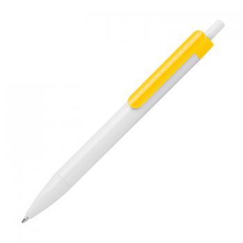 100x Druckkugelschreiber / Farbe: weiß-gelb