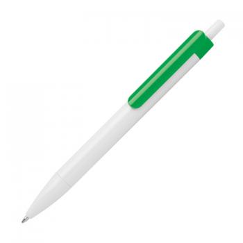 100x Druckkugelschreiber / Farbe: weiß-grün