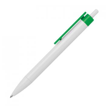 100x Druckkugelschreiber / Farbe: weiß-grün