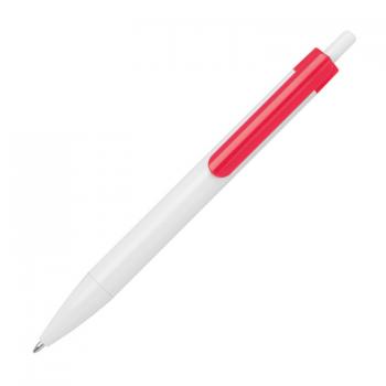 100x Druckkugelschreiber / Farbe: weiß-rot