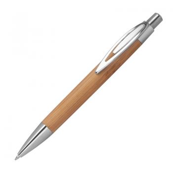 10x Bambus Kugelschreiber mit Gravur / mit spitzem Clip