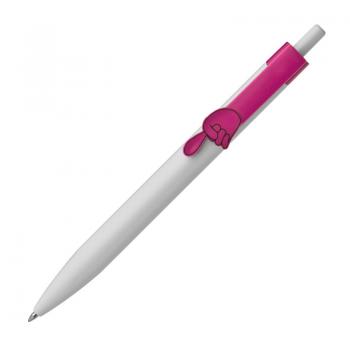 10x Druckkugelschreiber mit Namensgravur - "Fingerzeig" - Clipfarbe: pink