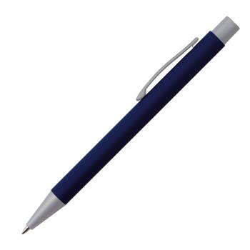 10x Kugelschreiber / aus Metall mit rubber finish Oberfläche / Farbe: dunkelblau
