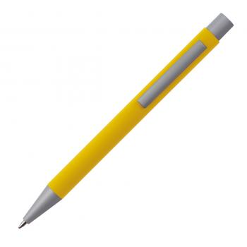 10x Kugelschreiber / aus Metall mit rubber finish Oberfläche / Farbe: gelb