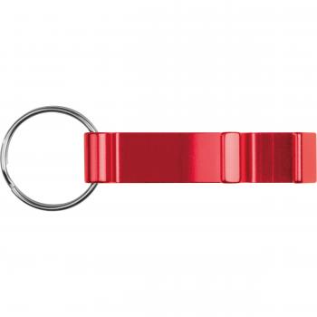 10x Schlüsselanhänger mit Gravur / mit Flaschenöffner / Farbe: rot