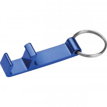 10x Schlüsselanhänger mit Namensgravur - mit Flaschenöffner - Farbe: blau