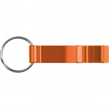 10x Schlüsselanhänger mit Namensgravur - mit Flaschenöffner - Farbe: orange
